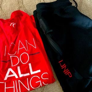 In Jesus Name I Play, Joggers and T-Shirt, size small